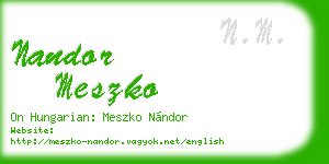 nandor meszko business card