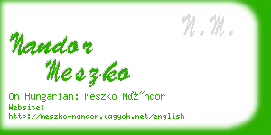 nandor meszko business card